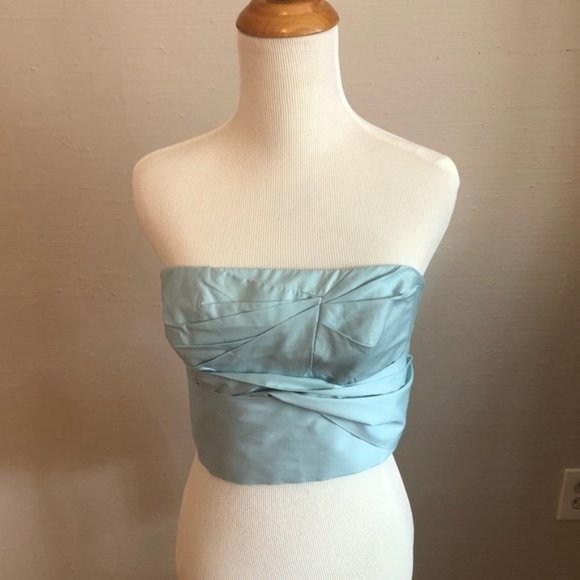 Tibi - Satin Poplin Wrap Bustier - Light Blue - Size 4 - NWT - Picture 2 of 5